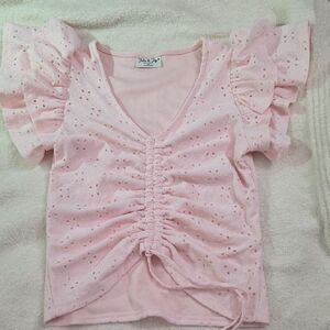 Lovely Pink Ruffled Kids Blouse